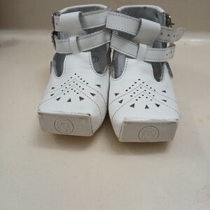 Chic White Kids Dress Shoes with Strap